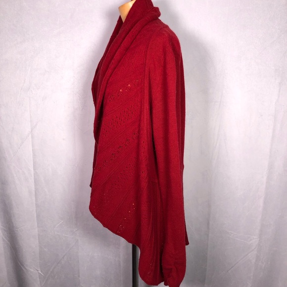 Anthropologie Knitted & Knotted red cardigan